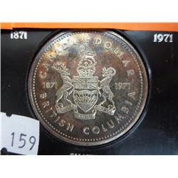 1971 BC Centennial dollar silver with toning