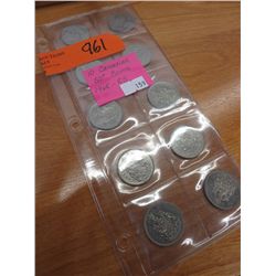 10 Canadian 50 Cent coins 1968-85