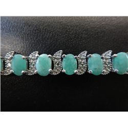 Emerald & diamond tennis bracelet