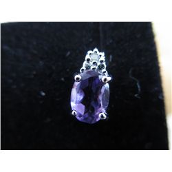 Ladies amethyst & diamond earrings