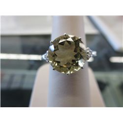 5.09 Carat lemon topaz & diamond dinner ring