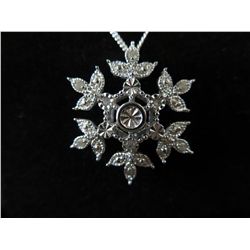 Ladies sterling silver necklace set w/ 9 diamonds