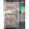 Image 1 : 4 x Old Canadian $1 notes