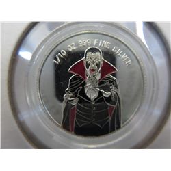 .999 Solid silver colourized Dracula round