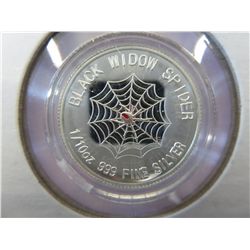 .999 Solid silver Black Widow Spider round