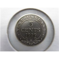 Newfoundland 5-cent 1929 silver piece