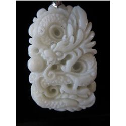 Sterling silver necklace with jade pendant