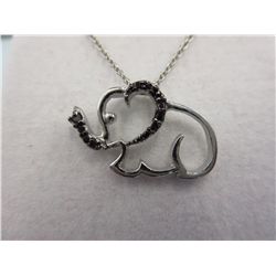 Elephant & black diamond necklace set
