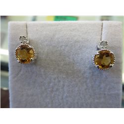 Brand new citrine & diamond earrings
