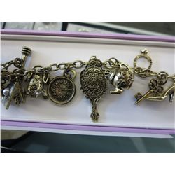 Cute antique gold colour charm bracelet
