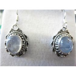 Brand new genuine silver blue moonstone earrings