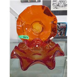2 Vintage blown glass bowls