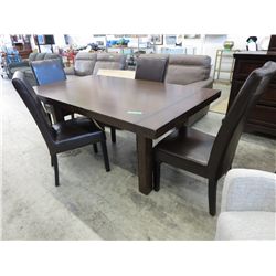 NEW - Dining table with 4 Dolce leather chairs