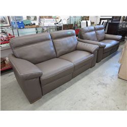 NEW - Natuzzi Italian leather Sofa & Loveseat