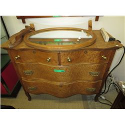 Antique curved front dresser