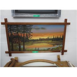 Original painting of a rustic cabin scene