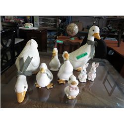 Collection of glazed ceramic geese