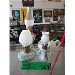 4 Vintage mini oil lamps