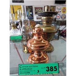 3 Metal oil lamps