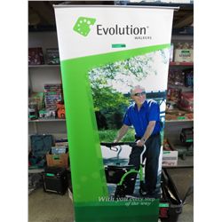Portable banner stands in carrying case