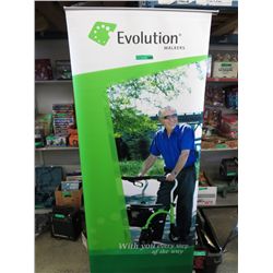 Portable banner stands in carrying case