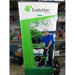 Portable banner stands in carrying case
