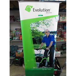 Portable banner stands in carrying case