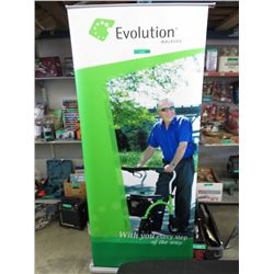 Portable banner stands in carrying case