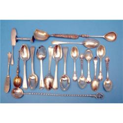 A group of assorted silver flatware, including a set of 6 George IV old english thread pattern te...