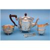 Image 1 : A George V 3 piece silver teaset, of circular form with scroll feet, Sheffield 1922, (gross 31oz....