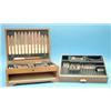 Image 1 : A George VI 64 piece canteen of silver flatware, old english pattern, for 8, ; including ivorine...