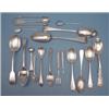 Image 1 : A group of silver flatware, including 2 tablespoons and a pair of tongs £70-100...