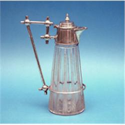 An Edwardian cut glass claret jug, with plated mounts £80-100...