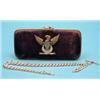 Image 1 : A Victorian silver mounted blue velvet cigar case, applied with an eagle crest and monogram, make...
