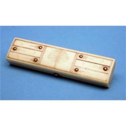 A George III ivory toothpick case with studded gold decoration 3.5ins £100-150...