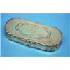 Image 1 : A Victorian silver snuff box, of oval form with scroll engraving 3.5ins £120-150...