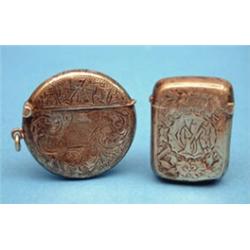 Two foliate engraved silver vesta cases £60-80...