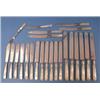 Image 1 : A 12-piece set of close plated knives, of Sterling branded mother-of-pearl handles, and sundry de...