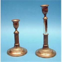 A pair of ex-plated telescopic candlesticks £70-100...