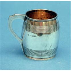 A George III silver christening mug, of reeded barrel form, 1804 £30-50...