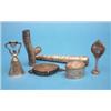 Image 1 : A Continental white metal marriage cup, a desk seal, two Chinese cane handles, an Indian box and...