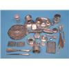 Image 1 : A group of associated small silver, including 3 napkin rings, a pin cushion and scent bottles £15...