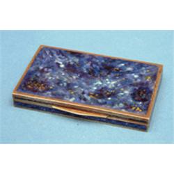 A Continental enamelled silver box, with simulated lapis lazuli enamel and gilt interior 3.5ins £...