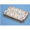 Image 1 : A Continental white enamelled silver box, with foliate scroll decoration 3.5ins £120-150...