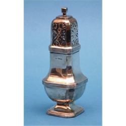 A George VI silver baluster castor 7ins £50-70...