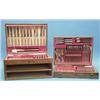Image 1 : A 159-piece canteen of plated flatware and cutlery, Kings pattern for 12, in oak two drawer case...