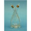 Image 1 : An Edwardian silver mounted glass oil and vinegar bottle and a plated toast rack £50-70...