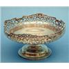 Image 1 : A George V silver pedestal bowl, with pierced rim, Birmingham 1928, (14ozs) £100-150...