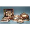 Image 1 : A group of assorted plated wares, including a meat dish, cover and an entree dish £50-70...
