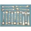 Image 1 : A set of 11 Dutch silver salt spoons, together with 3 cake forks £60-80...